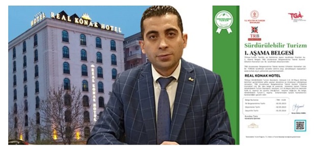 Real Konak Hotel, İlk Sürdürülebilir Turizm Sertifikasını Aldı