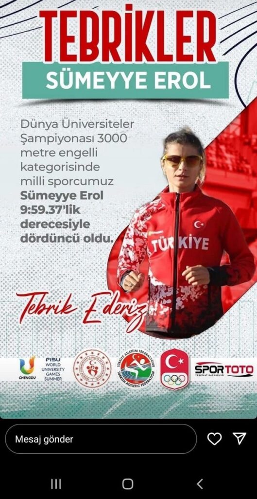 SÜMEYYE DÜNYA DÖRDÜNCÜSÜ OLDU…