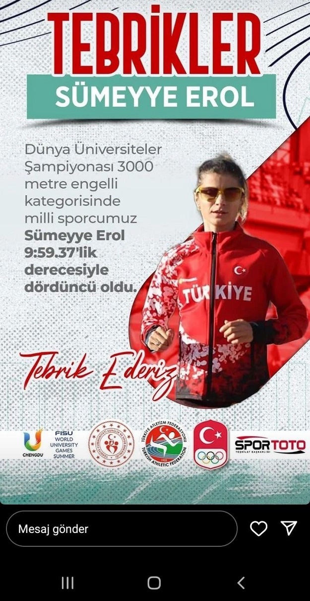 SÜMEYYE DÜNYA DÖRDÜNCÜSÜ OLDU…