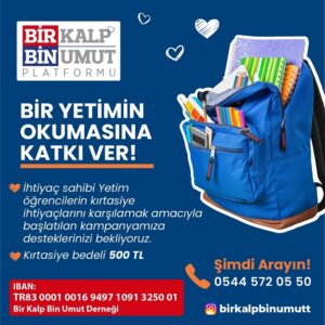 BİR KALP BİN UMUT’TAN KIRTASİYE YARDIMI