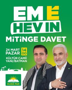 HÜDA PAR’dan ‘Büyük Seçim Mitingi’ne davet