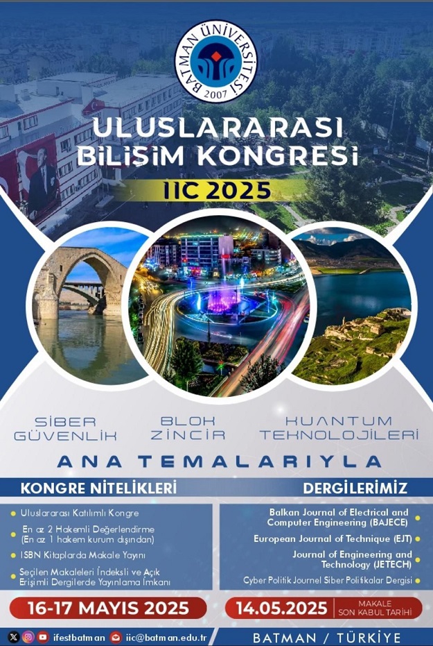 ULUSLARARASI BİLİŞİM KONGRESİ (IIC2025) İÇİN GERİ SAYIM